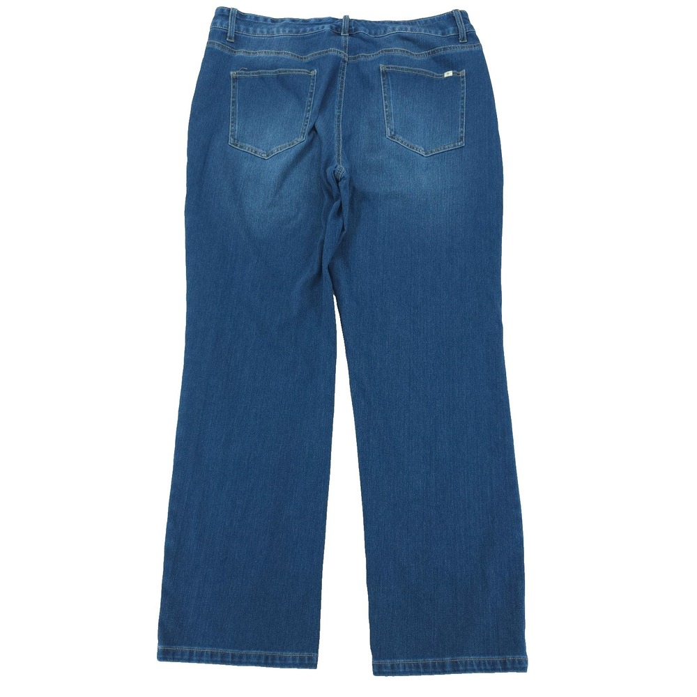 Halara Flex Women's 1X Blue High Rise Straight Leg Stretch Jeans Comfort Casual - Picture 2 of 9
